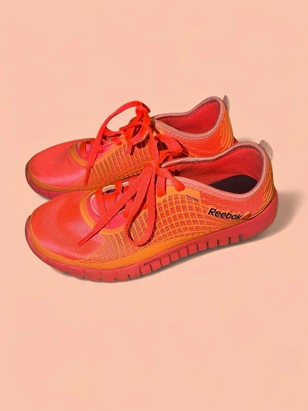 Reebok ZPump Fusion Athletic Shoes Orange & Pink US 5.5